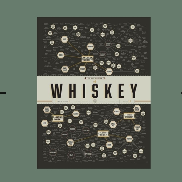 West Elm Other - NEW West Elm Poster Pop Chart Whiskey Varieties Print 18x24